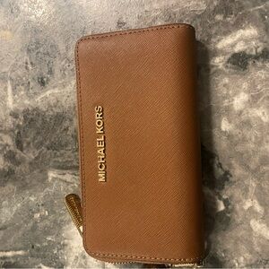 Michael Kors Tan Wallet with Gold Details